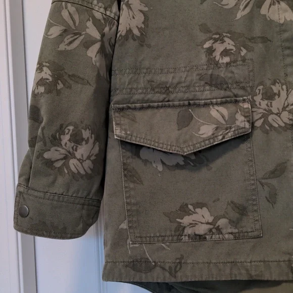 Joe Fresh Olive Green Floral Utility Jacket - Picture 3 of 7